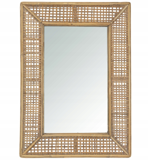 Zrkadlo do predsiene - Zrkadlo boho boho bambus obdĺžnikové 71x51cm