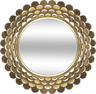 Zrkadlo do predsiene - Zrkadlo v kovovom ráme Ø91cm Golden Glamour Rám