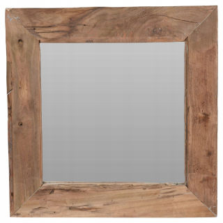 Zrkadlo do predsiene - Zrkadlo s dreveným prírodným rámom eko 50x50 hnedé