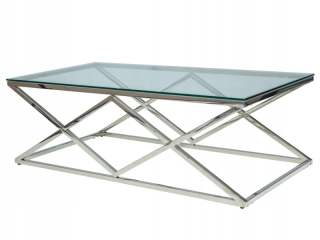 Konferenčný stolík do obývačky - Lavica Zegna A 60x120 Glass/Chrome Moderný signál