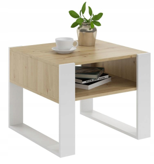 Konferenčný stolík do obývačky - Lavica konferenčný stolík Kaja Kwadrat 60 cm Artisan-Biała