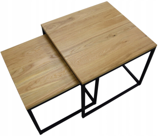 Konferenčný stolík do obývačky - Lavičkový konferenčný stolík Industrial Wood Oak 2 v 1