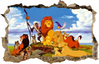 Destké samolepky - Nálepka na lev kráľ King Lion Wall 60x39 #113