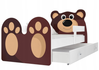 Posteľ pre detí - Posteľ 180x80 cm biela s matracom AK Teddy Bear
