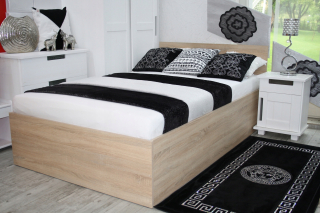 Posteľ do spálne - Posteľ 4d 140x200 Oak Sonoma Matrace Spring matrac