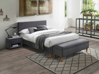 Posteľ do spálne - Azurro Velvet Bed Velvet Grey Grey 140x200 signál