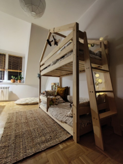 Poschodová posteľ - Posteľ Ola 160x80 Bunk 100%drevená bariéra