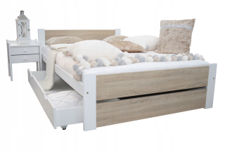 Posteľ do spálne - Lea Bed 140x200 Oak Sonoma Matrace Zásuvka