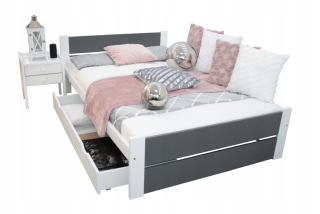 Posteľ do spálne - LEA BEDS SZARE 120X200 RÁM + MATTRY + Odtok