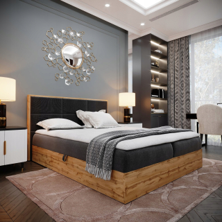 Posteľ do spálne - Podkrovná posteľ a Lux 180x200 čalúnené matrac