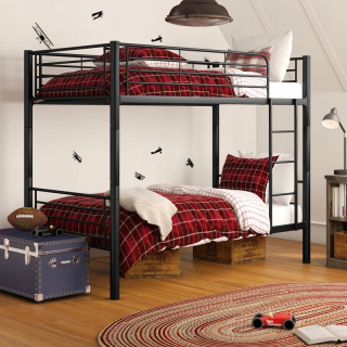 Posteľ do študenskej izby - Metal Bunk Bed + 2 matrace Ikea Svarta
