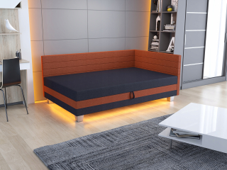 Posteľ do spálne - Gaučové posteľ s matracmi Mars+ LED 120x200
