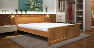 Posteľ do spálne - Leoni Loft Oak Bed 160x200 cm