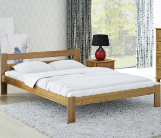 Posteľ do spálne - Drevené posteľ 140x200 Mato Oak Headrest Magnat