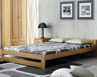 Posteľ do spálne - Drevené lôžko 160x200 Inter Oak + Magnat Rám