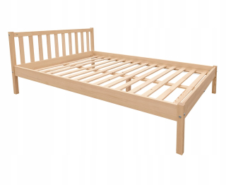 Posteľ do spálne - Bern Wooden Bed 140x200 bezfarebný lak