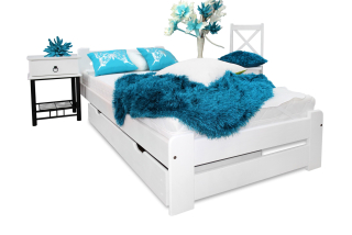 Posteľ do spálne - Drevená posteľ Eureka White 80x200 +Rám nový