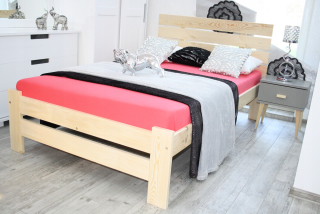 Posteľ do spálne - Parížske drevené lôžko 120x200 Pine+vysoký rám