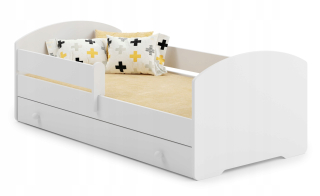 Posteľ pre detí - Mládežnícke posteľ s 180 x 80 bielych + matrac