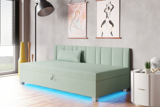 Posteľ do študenskej izby - Detská posteľ Pohovka Oskar+ Led 80/200