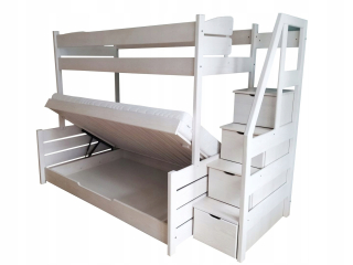 Poschodová posteľ - Bunk Bed 3-osobné schody prevodovku 90-120