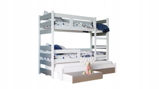 Drevená detská posteľ - Karol Bunk Bed - 3 matrace zadarmo!