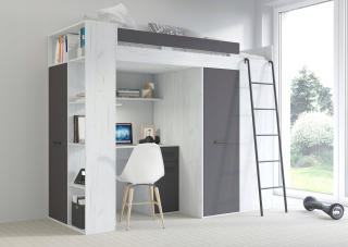 Posteľ do študenskej izby - Závesný RTV skrinka pre televíziu Oak Craft Black 180