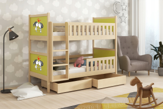 Poschodová posteľ - Biela zásuvka 140 cm 4Szuflady 2 dvere od výrobcu