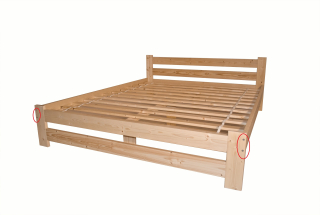Posteľ do spálne - Drevené borovicové lôžko 180x200 High Headrest a