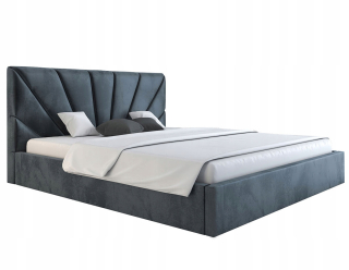 Posteľ do spálne - Čalúnené posteľ 160x200 Melva Slim Velor Graphit