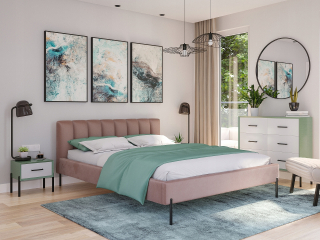 Posteľ do spálne - West VI posuvné šatníky so zrkadlom 150 cm šatníka