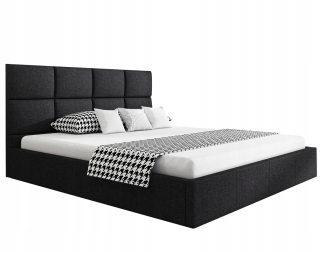 Posteľ do spálne - Čalúnená posteľ Teo Slim 160x200 Black Velor