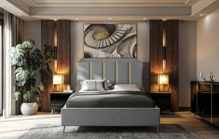 Posteľ do spálne - Čalúnená posteľ Tiffany High Headrest 160x200