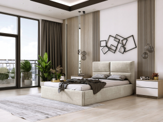 Posteľ do spálne - Dvojitá čalúnená posteľ s čalúnením Alicante Slim 160x200