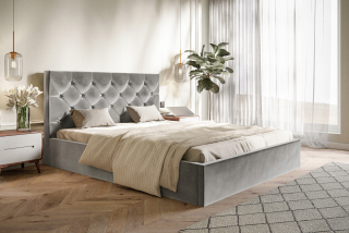 Posteľ do spálne - Dvojitý štíhly pôvab slizu 140x200 čalúnená posteľ