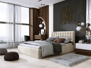 Posteľ do spálne - Čalúnená posteľ Double Murcia Slim 160x200