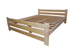 Posteľ do spálne - Bed140x200 Pine Drevená vysoká hlava C