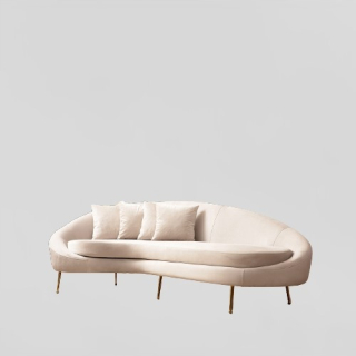 Pohovka, gauč - Luxusná 3 -osobná pohovka Light Beige 255 cm pohodlná