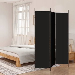 Stena, paraván do spálne - Lumarko 3-Bar Screen, Black, 150x200 cm, TK