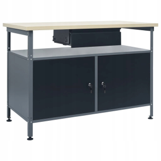 Pracovný, dielenský stôl - Lumarko Work Table, čierna, 120 x 60 x 85 cm, St