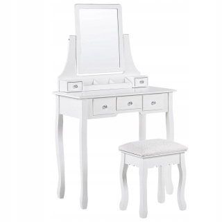 Toaletný stolík - Toaletný stolík beliani White Mat 80 x 139 x 40 cm