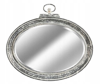 Zrkadlo do predsiene - Oválne zrkadlo kovový rám Belldeco Grigio