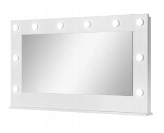 Toaletný stolík - NUMI toaletný stolík biely matný 120 x 67,2 x 11 cm podsvietenia