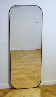 Zrkadlo do predsiene - Čierne spájkované zrkadlo - zaoblené - 50x130 cm