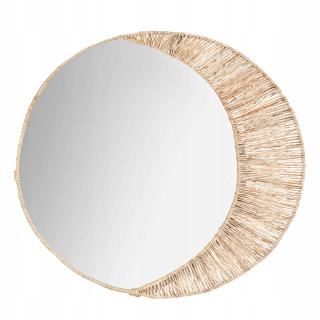 Zrkadlo do predsiene - Moon Round Mirror s dekoráciou juty, Ø 50 cm