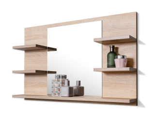 Kúpelňové zrkadlo - Sonoma Oak Wall Mirror 5 políc pre kúpeľňu 80 cm