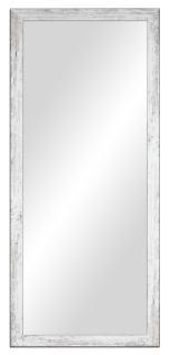 Kúpelňové zrkadlo - Shabby zrkadlo 127x47 cm biele, sivé, hnedé, čierne