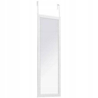 Zrkadlo do predsiene - Zrkadlo zavesené na bielych dverách 110x34 podkrovie