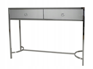 Toaletný stolík - Euro-dom toaletný stolík strieborný lesk 110 x 35 x 82 cm