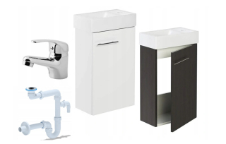 Skrinka do kúpeľne - Small Washbasin 40 zavesená skrinka +batéria +sifón